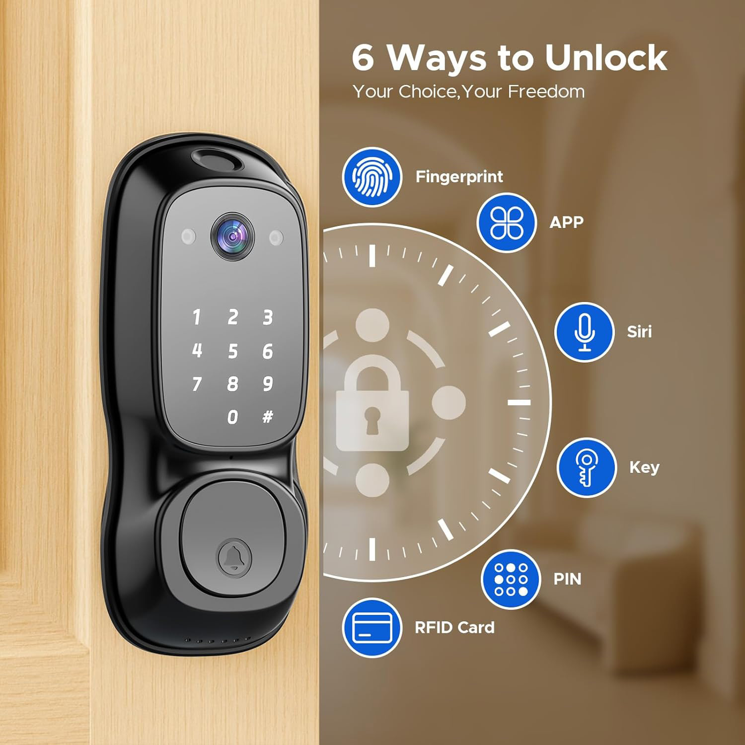 Tuya Wifi Smart Door Lock ‎Cam - Smart Door Lock Wifi ulasan dan harga