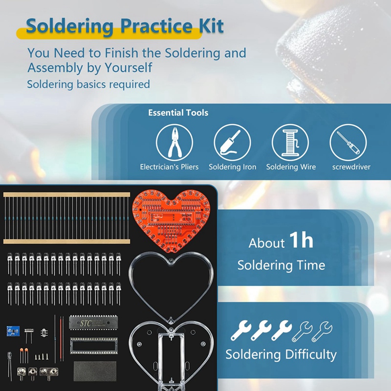 ●Soldering Practice Kit, Heart - Electronics Project Kit ulasan dan harga