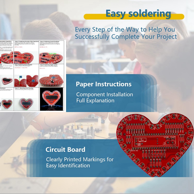 ●Soldering Practice Kit, Heart - Electronics Project Kit ulasan dan harga